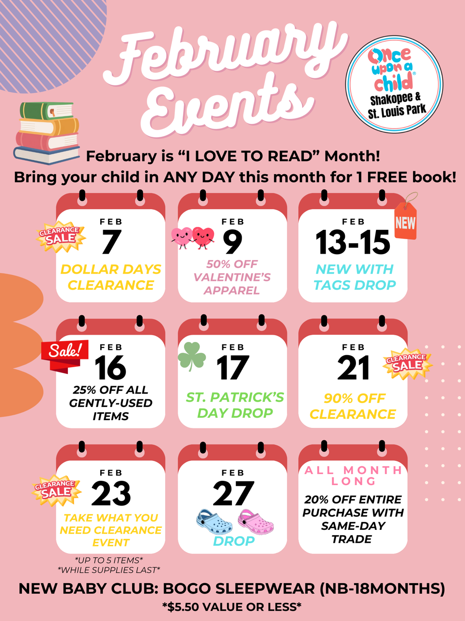 February Monthly calendar